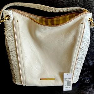 Brahmin cream leather purse